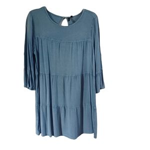 D & Kade Tiered soft baby doll style dress size L blue